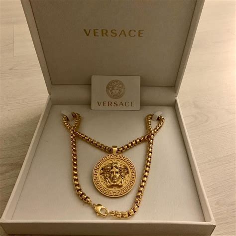 real vs fake versace necklace|custom solid gold Versace necklace.